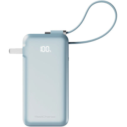 ReelCharge Flex Power Bank USB-C 10000mAh 45W con Enchufe Plegable Azul