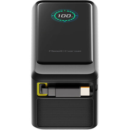 ReelCharge ReelPro Power Bank USB-C 15000mAh 67W con Cable Retráctil