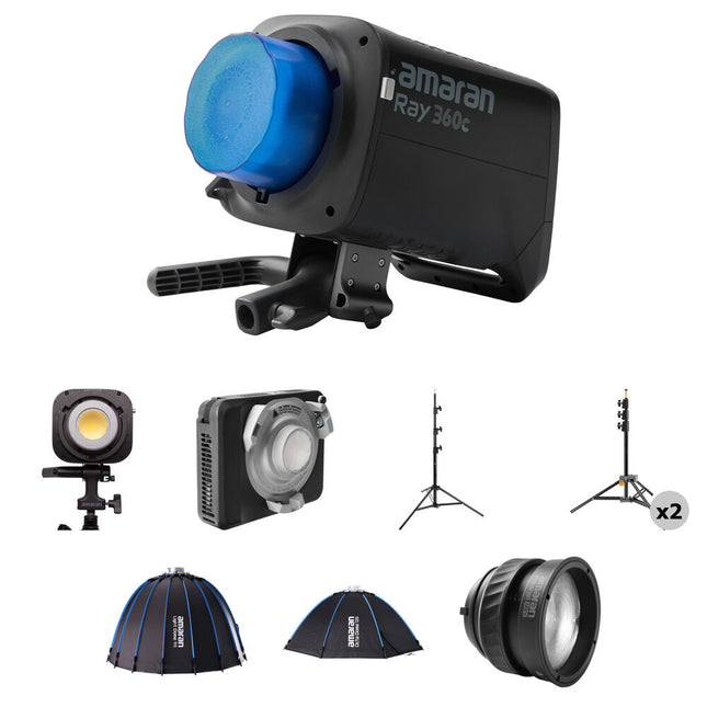 amaran Kit de Iluminación LED 3 Luces con Modificadores y Soportes</assistant