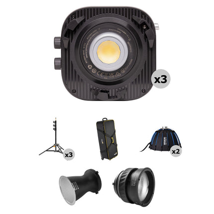 amaran Halo 60x LED Monolight bicolor con domo y soporte kit 3 luces