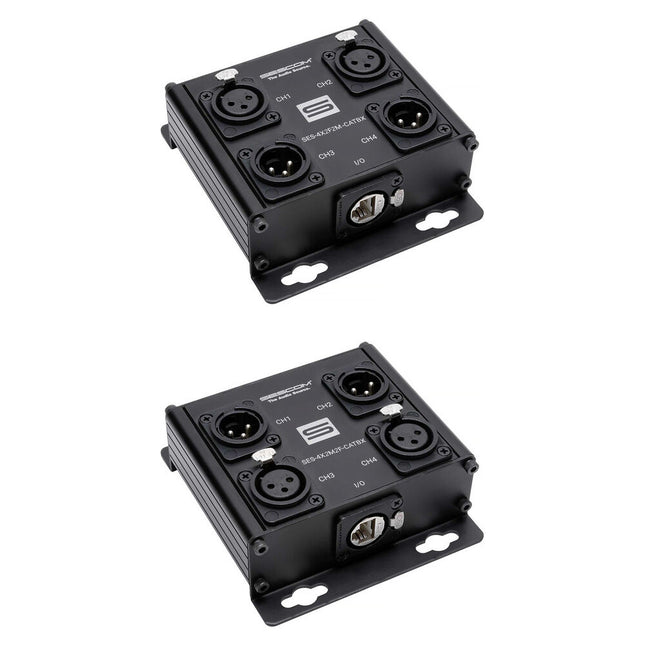 Sescom 4-Channel Passive Balanced Audio Extender Kit 4 canales RJ45 XLR sin alimentación