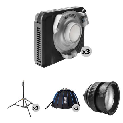 amaran Ray 60c RGB LED Luz Monolight Kit 3 Luces 3910 Lux 1800-20000K