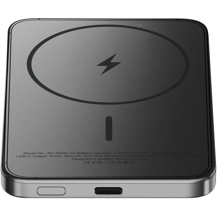 ReelCharge Power Bank inalámbrico 5000mAh carga 20W USB-C gris