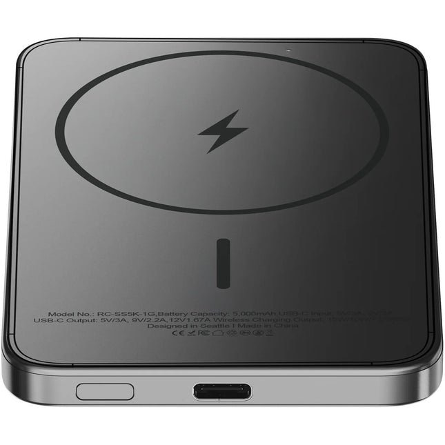 ReelCharge Power Bank inalámbrico 5000mAh carga 20W USB-C gris