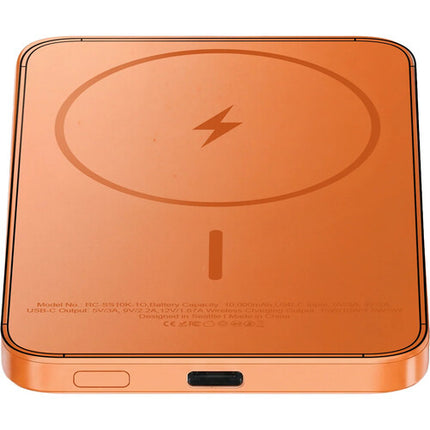 ReelCharge Power Bank inalámbrico 5000mAh 20W carga rápida naranja