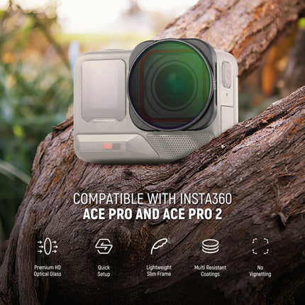 Neewer Filtro CPL Circular Polarizador para Insta360 Ace Pro y Ace Pro 2 con Estuche y Paño de Limpieza