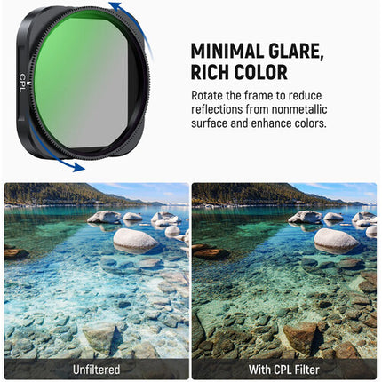 Neewer Filtro CPL Circular Polarizador para Insta360 Ace Pro y Ace Pro 2 con Estuche y Paño de Limpieza