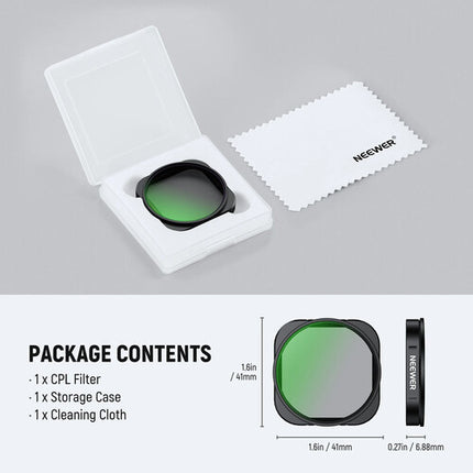 Neewer Filtro CPL Circular Polarizador para Insta360 Ace Pro y Ace Pro 2 con Estuche y Paño de Limpieza