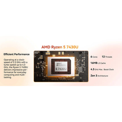 GEEKOM A5 Mini PC Desktop con AMD Ryzen 5 7430U 16GB RAM 512GB SSD