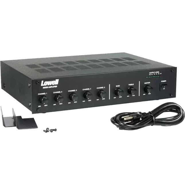 Lowell Manufacturing MA125 Amplificador y Mezclador 5 Canales 125W con Rack