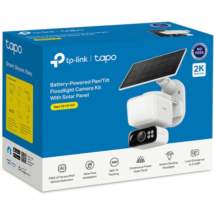 TP-Link Tapo C615F Kit Cámara de Seguridad 2K Solar 360° Pan Tilt