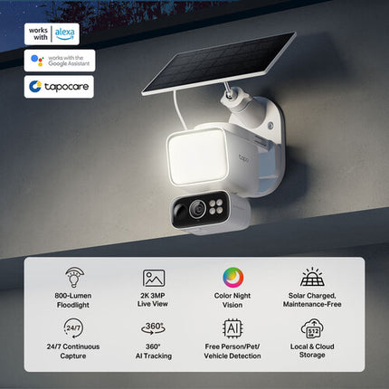 TP-Link Tapo C615F Kit Cámara de Seguridad 2K Solar 360° Pan Tilt