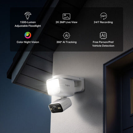 TP-Link Tapo C710 Cámara Exterior Pan Tilt 2K 2304x1296 1500 Lúmenes