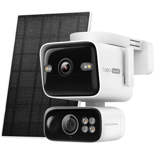 TP-Link Tapo C675D Cámara de Seguridad Solar Exterior Doble Lente UHD 4K Vista Panorámica y Zoom Kit Completo