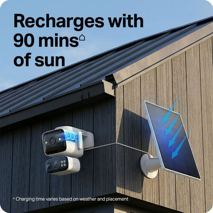 TP-Link Tapo C675D Cámara de Seguridad Solar Exterior Doble Lente UHD 4K Vista Panorámica y Zoom Kit Completo