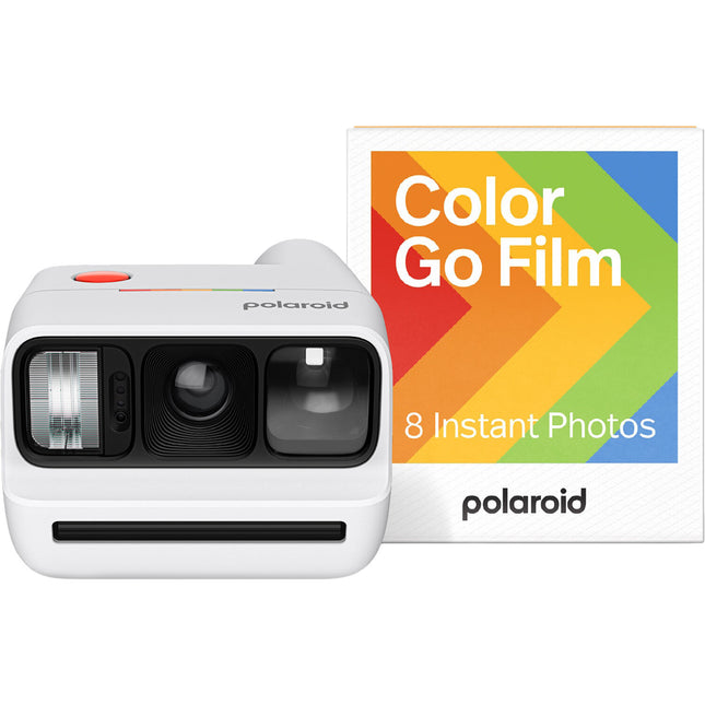Polaroid Go Generación 3 Cámara instantánea blanca con 8 hojas de película y batería recargable