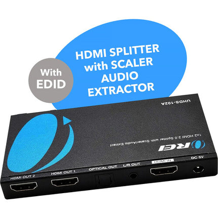 OREI 1x2 Divisor HDMI 4K60 con Downscaling 4K a 1080p y Extracción de Audio
