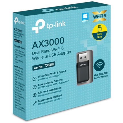 TP-Link Archer TX50U AX3000 Adaptador USB Wi-Fi 6 Dual Banda 2976 Mb/s