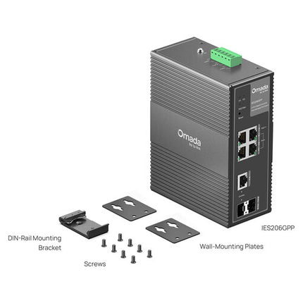 TP-Link Omada IES206GPP Switch Industrial Gestionado 6 Puertos PoE++ 120W 12Gbps