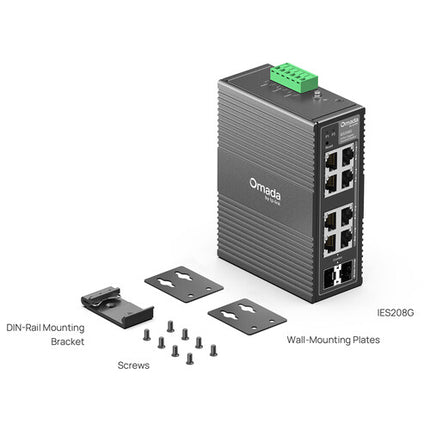 TP-Link Omada IES208G Switch Industrial Gestionado 8 Puertos Gigabit 16 Gb/s 11.9 Mpps Mounting Kit