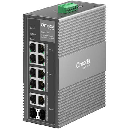 TP-Link Omada IES210GPP Switch Industrial Gestionado 10 Puertos Gigabit PoE++ 240W