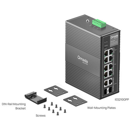TP-Link Omada IES210GPP Switch Industrial Gestionado 10 Puertos Gigabit PoE++ 240W