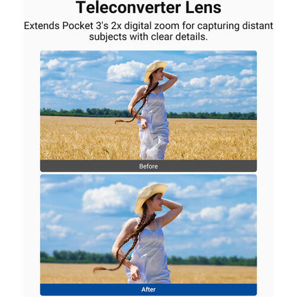 Neewer LS-84 Teleconvertidor 2x para Cámaras DJI Osmo Pocket 3 4 Xtra