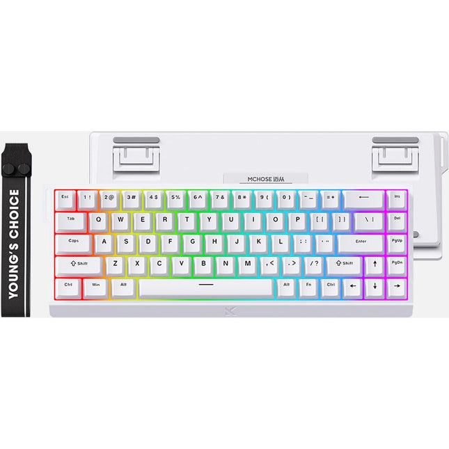 MCHOSE Ace 68 teclado gaming con interruptor Hall efecto magnético blanco