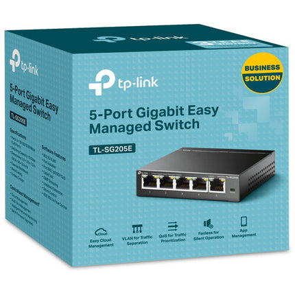 TP-Link TL-SG205E Switch de Red Gestionado 5 Puertos Gigabit 10 Gb/s 4Mb Memoria