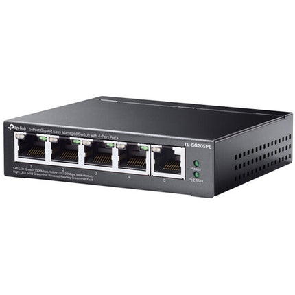 TP-Link TL-SG205PE Switch de Red Gestionado 5 Puertos Gigabit 65W PoE+