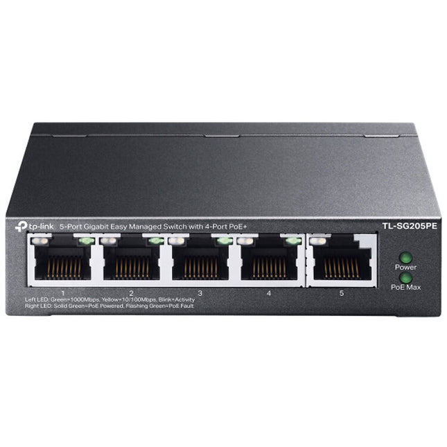 TP-Link TL-SG205PE Switch de Red Gestionado 5 Puertos Gigabit 65W PoE+
