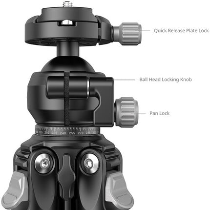 SmallRig 5876 Trípode Fotográfico Portátil Fibra Carbono 63.6" 11lb con Soporte Móvil