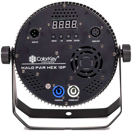 ColorKey Halo Par HEX 18P RGBAW+UV LED Luz Wash 18x10W 25° Beam Angle