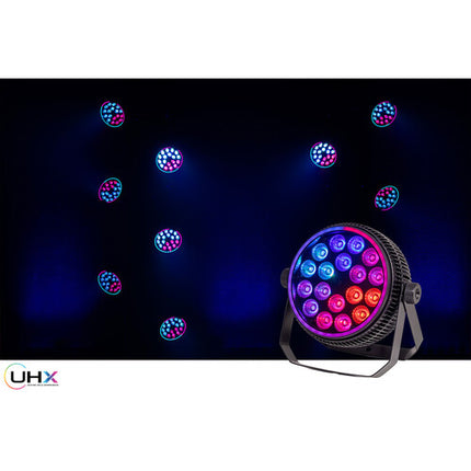 ColorKey Halo Par HEX 18P RGBAW+UV LED Luz Wash 18x10W 25° Beam Angle