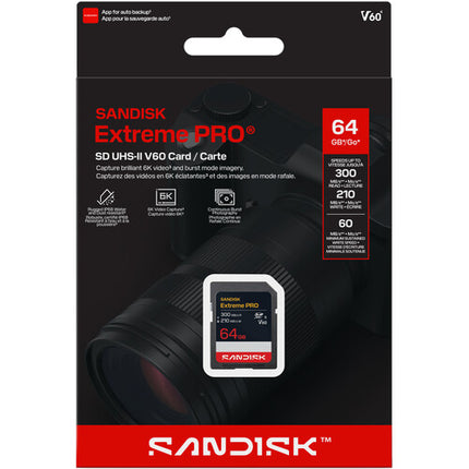 SanDisk 64GB Extreme PRO UHS-II Tarjeta de Memoria SDXC 300MB/s 210MB/s Velocidad