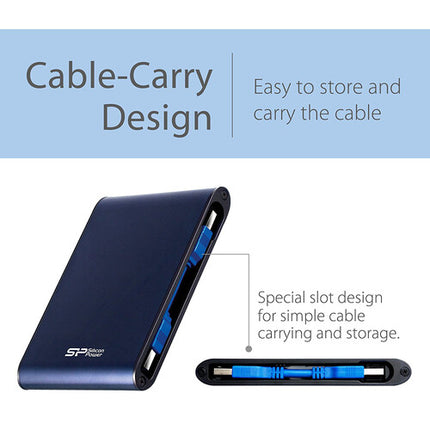 Silicon Power 2TB Vault A80 Disco Duro Externo Resistente al Agua IPX7 USB-A 3.2 Gen 1