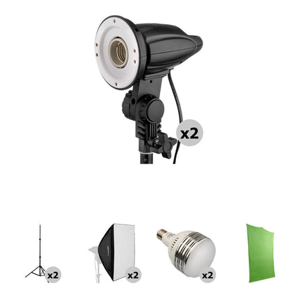 Impact LED Softbox Kit Iluminación Estudio 2 Lámparas 60W 50x50 cm