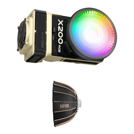Zhiyun Molus X200 Luz LED RGB COB con Softbox 60D 7780 Lux 5500K