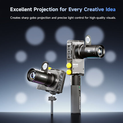 PHOTOOLEX Quantum Zoom Proyector Gobo con 20 Gobos Magnéticos y Foco Ajustable