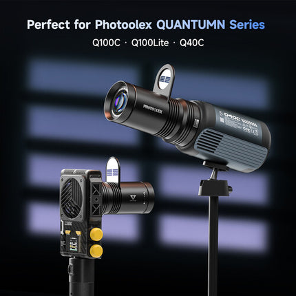 PHOTOOLEX Quantum Zoom Proyector Gobo con 20 Gobos Magnéticos y Foco Ajustable