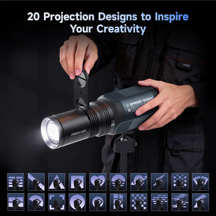 PHOTOOLEX Quantum Zoom Proyector Gobo con 20 Gobos Magnéticos y Foco Ajustable