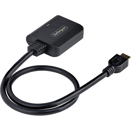StarTech 1x2 HDMI Splitter UHD 4K60 con Cable Integrado 20 Pulgadas Micro USB
