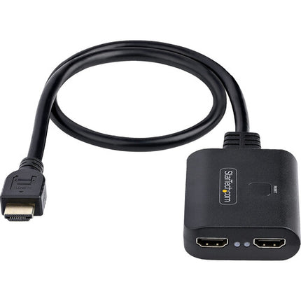 StarTech 1x2 HDMI Splitter UHD 4K60 con Cable Integrado 20 Pulgadas Micro USB