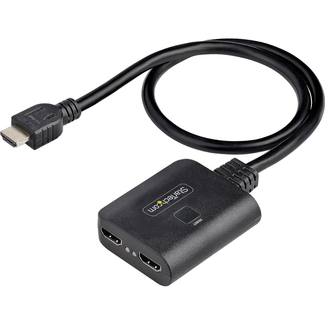 StarTech 1x2 HDMI Splitter UHD 4K60 con Cable Integrado 20 Pulgadas Micro USB