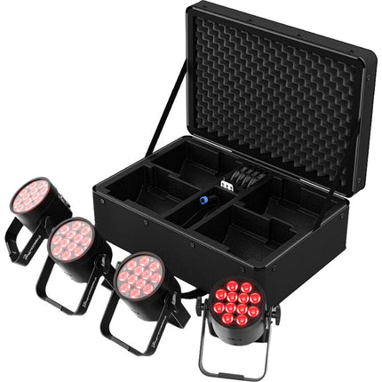 CHAUVET DJ Freedom Par Q12 Luz LED RGBA Batería Kit 4 Luces 7 Horas Runtime
