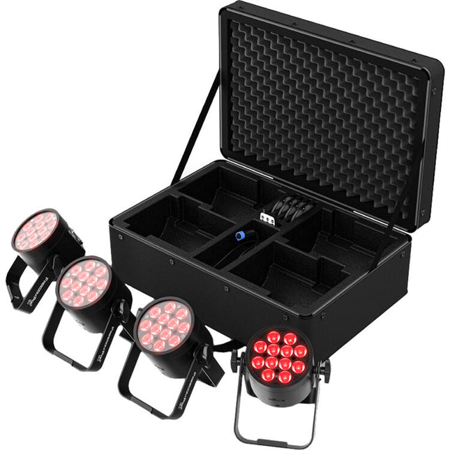 CHAUVET DJ Freedom Par Q12 Luz LED RGBA Batería Kit 4 Luces 7 Horas Runtime