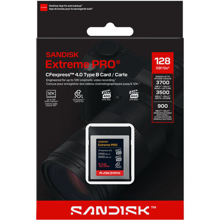 SANDISK 128GB Extreme PRO CFexpress 4.0 Tipo B Tarjeta de Memoria 3500MBs Lectura 3100MBs Escritura