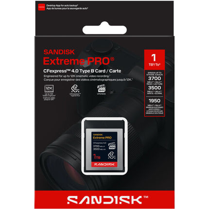 SanDisk 1TB Extreme PRO CFexpress 4.0 Tipo B Tarjeta de Memoria 3500 MB/s Velocidad de Lectura 3100 MB/s Velocidad de Escritura