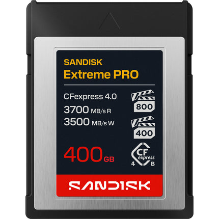 SANDISK 400GB Extreme PRO CFexpress 4.0 Tipo B Tarjeta de Memoria 3500 MB/s Velocidad Lectura 3100 MB/s Escritura