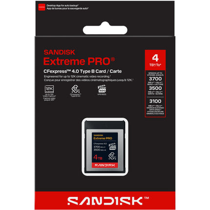 SanDisk 4TB Extreme PRO CFexpress 4.0 Tipo B Tarjeta de Memoria 3500 MB/s Lectura 3100 MB/s Escritura
